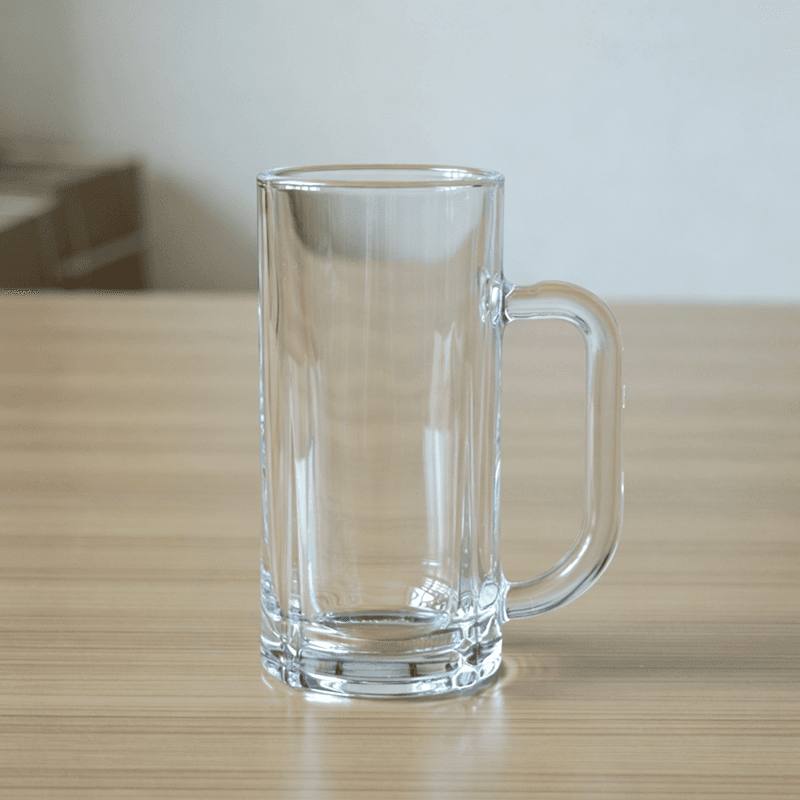 Machine Made Four Stripes Straight Beer Glass Mugs with 300ml