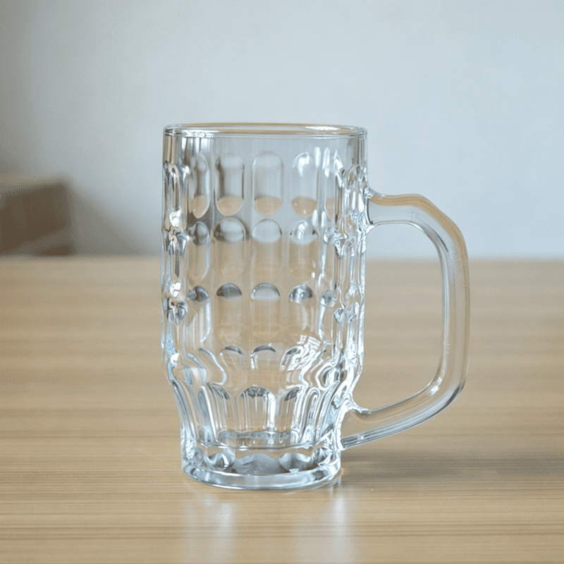 Machine Made 400ml Dimpled Glass Mugs for Beer/Water/Juice