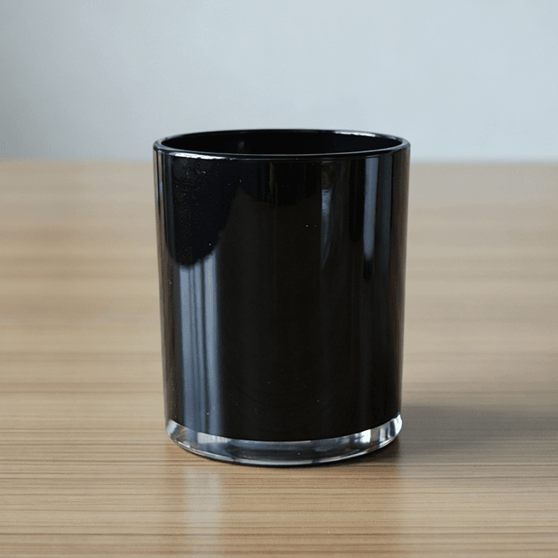 Customized White and Black Glass Candle Cups with 400ml