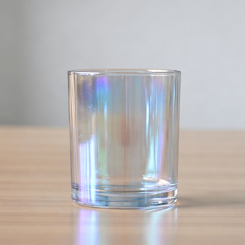 Customized Beautiful Rainbow Color Glass Candle Cups