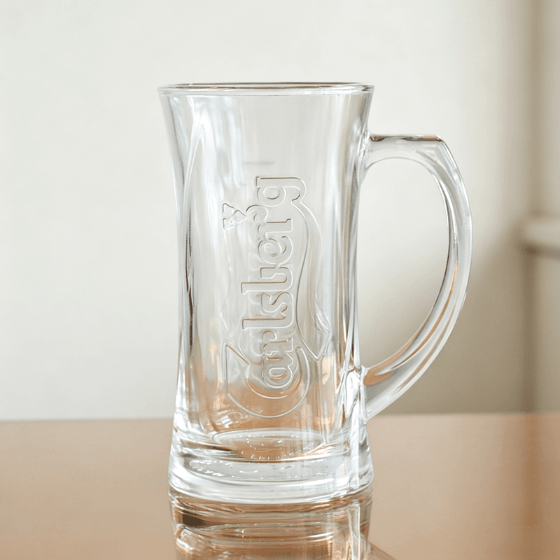 Customized Beer Glass Mugs with Embossed Logos for Brand Promotion Gifts