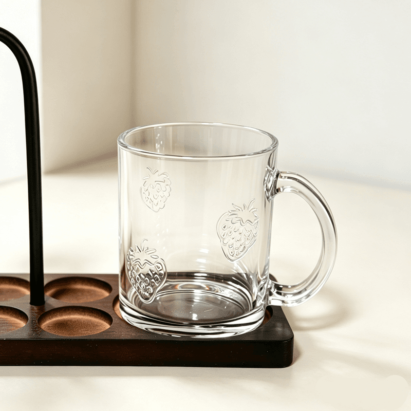 New Design Strawberry Glass Mugs for Drinking Milk/Juice/Coffee/Tea