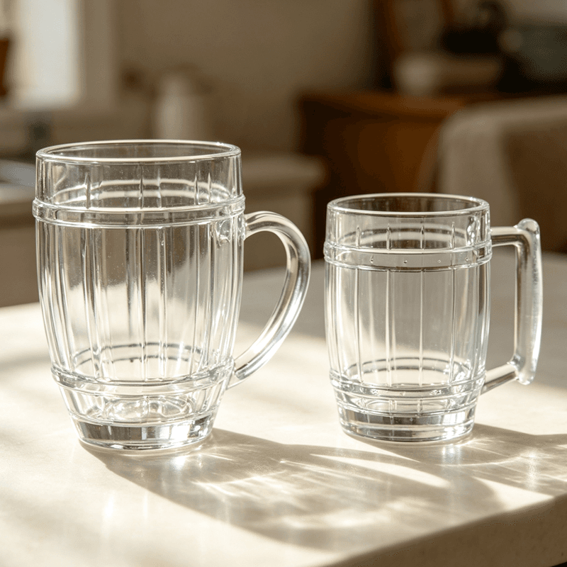 Machine Made Reusable 300ml and 600ml Barrel Beer Glass Mugs
