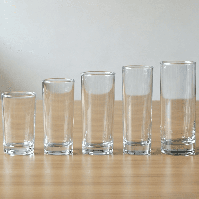 Various Sizes Straight/Hi-ball Glass Cups with Customized Logos for Promotion Gifts